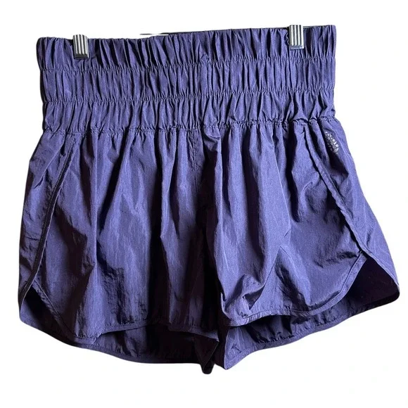 FP Movement The Way Home Shorts Purple Women's Medium High Rise Smocked‎ Casual - Picture 3 of 11